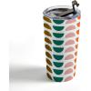 Society6 June Journal Abstract Organic Stripes Travel Mug, 20oz, Abstract Organic Stripes(Retro Geometrics)