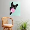 Society6 Llama Waves in Pink Wall Art – Wall Decor by Big Nose Work – Smooth Gloss Paper, 18″ x 24″(Bubblegum French Bulldog)