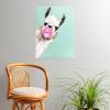 Society6 Llama Waves in Pink Wall Art – Wall Decor by Big Nose Work – Smooth Gloss Paper, 18″ x 24″(Bubblegum Llama in Green)