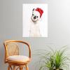 Society6 Llama Waves in Pink Wall Art – Wall Decor by Big Nose Work – Smooth Gloss Paper, 18″ x 24″(Christmas Llama)