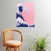 Society6 Llama Waves in Pink Wall Art – Wall Decor by Big Nose Work – Smooth Gloss Paper, 18″ x 24″(Llama Waves in Pink)