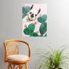 Society6 Llama Waves in Pink Wall Art – Wall Decor by Big Nose Work – Smooth Gloss Paper, 18″ x 24″(Llama and Cactus Pink)