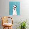 Society6 Llama Waves in Pink Wall Art – Wall Decor by Big Nose Work – Smooth Gloss Paper, 18″ x 24″(Unicorn Llama Blue)