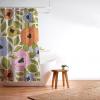 Society6 Shower Curtain – Bathroom Decor by Alisa Galitsyna – Extra Long Fabric Shower Curtains for Bathroom, 71″ x 74″, One Hundred Leaved Plant 9(Summer Garden 15)