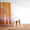 Society6 Shower Curtain – Bathroom Decor by Alisa Galitsyna – Extra Long Fabric Shower Curtains for Bathroom, 71″ x 74″, One Hundred Leaved Plant 9(Warm Sunset)