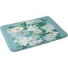 Society6 Bath Mat – Bathroom Decor by Megan Galante – Non-Slip Memory Foam Bathroom Rugs, Soft Microfiber, Machine Washable, 21″ x 34″, Arancia(Groovy Floral Blue)