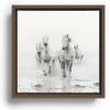 Society6 Camargue White Horses Running In Water – Nature Photography Canvas Print – Modern Wall Art by Eye Poetry Photography – Framed Canvas, Gallery-Quality Canvas with Fade-Resistant Ink, 20 X 20, Black(Walnut)