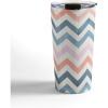 Society6 Emanuela Carratoni 70s Floral Theme Travel Mug, 20oz, 70s Floral Theme(Boho Chevron)