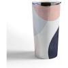 Society6 Emanuela Carratoni 70s Floral Theme Travel Mug, 20oz, 70s Floral Theme(Pastel Shapes)