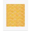 Society6 Herringbone Coral Art Print – Wall Decor by Cat Coquillette – Custom Trimmed Modern Wall Art Prints for Framing, 8” x 10”(Japanese Seigaiha Marigold)