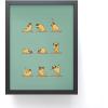 Society6 Husky Yoga Framed Mini Art Print – Wall Decor by Huebucket – Framed, Small-Scale Work of Art with Gallery-Quality Ink, 3” x 4”, White Frame(Pug Yoga)