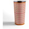 Society6 June Journal Abstract Organic Stripes Travel Mug, 20oz, Abstract Organic Stripes(Pink and Orange Triangles)