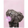 Society6 Llama Waves in Pink Wall Art – Wall Decor by Big Nose Work – Smooth Gloss Paper, 18″ x 24″(Baby Elephant Blowing Bubble)