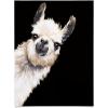 Society6 Llama Waves in Pink Wall Art – Wall Decor by Big Nose Work – Smooth Gloss Paper, 18″ x 24″(Sneaky Llama Black)