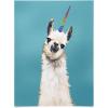 Society6 Llama Waves in Pink Wall Art – Wall Decor by Big Nose Work – Smooth Gloss Paper, 18″ x 24″(Unicorn Llama Blue)