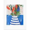 Society6 Nautical Striped Vase of Flowers Art Print – Wall Decor by Lara Lee Meintjes – Custom Trimmed Modern Wall Art Prints for Framing, 18” x 24”(Nautical Striped Vase of Flowers)