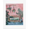 Society6 Nautical Striped Vase of Flowers Art Print – Wall Decor by Lara Lee Meintjes – Custom Trimmed Modern Wall Art Prints for Framing, 18” x 24”(Rattan Bench in Painterly Pink Jungle Room)