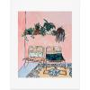 Society6 Nautical Striped Vase of Flowers Art Print – Wall Decor by Lara Lee Meintjes – Custom Trimmed Modern Wall Art Prints for Framing, 18” x 24”(Two Chairs and a Napping Ginger Cat)