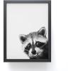 Society6 Octopus Rainbow Framed Mini Art Print – Wall Decor by Laura Graves – Framed, Small – Scale Work of Art with Gallery – Quality Ink, 3” x 4”, Light Maple Frame(Raccoon Trash Panda)