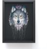 Society6 Octopus Rainbow Framed Mini Art Print – Wall Decor by Laura Graves – Framed, Small – Scale Work of Art with Gallery – Quality Ink, 3” x 4”, Light Maple Frame(Wolf)