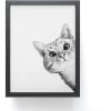 Society6 Octopus Rainbow Framed Mini Art Print – Wall Decor by Laura Graves – Framed, Small – Scale Work of Art with Gallery – Quality Ink, 3” x 4”, Light Maple Frame(Sneaky Cat)