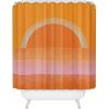 Society6 Shower Curtain – Bathroom Decor by Alisa Galitsyna – Extra Long Fabric Shower Curtains for Bathroom, 71″ x 74″, One Hundred Leaved Plant 9(Warm Sunset)