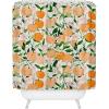 Society6 Shower Curtain – Bathroom Decor by Alison Janssen – Extra Long Fabric Shower Curtains for Bathroom, 72″ x 69″, Flower Stand – Blue(Spring Clementines)