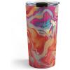 Society6 Travel Mug – Insulated Coffee Mugs with Lids by Monika Strigel – 20 oz Reusable Coffee Cup, Double-Wall Vacuum Insulated Coffee Tumbler, Within The Tides – Rose To Grey(Dramaqueen Gold And Fire)