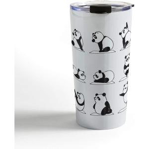 Society6 69799-trvlmg Huebucket Because Sloths Travel Mug, 20oz, Multi(Panda Yoga)