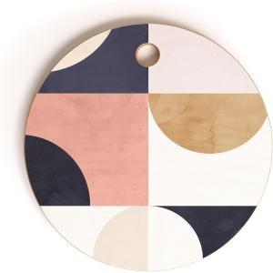 Society6 Bamboo Cutting Board- Kitchen Decor by Emanuela Carratoni – Unique Cutting Boards for Kitchen, 16″ x 10.5″ x 0.5″, Moontime On The Beach(Geometric Moontime II)