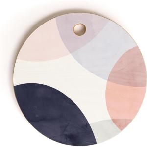 Society6 Bamboo Cutting Board- Kitchen Decor by Emanuela Carratoni – Unique Cutting Boards for Kitchen, 16″ x 10.5″ x 0.5″, Moontime On The Beach(Pastel Shapes)