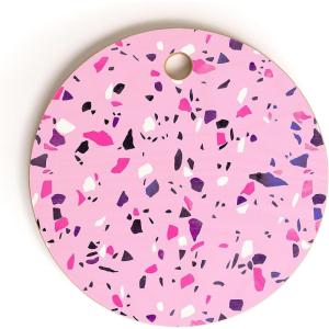 Society6 Bamboo Cutting Board- Kitchen Decor by Emanuela Carratoni – Unique Cutting Boards for Kitchen, 16″ x 10.5″ x 0.5″, Moontime On The Beach(Pink Terrazzo)