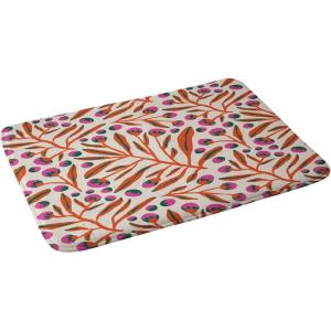 Society6 Bath Mat – Bathroom Decor by Alisa Galitsyna – Non-Slip Memory Foam Bathroom Rugs, Soft Microfiber, Machine Washable, 21″ x 34″, Lazy Summer Pattern 2(Red and Pink Berries)