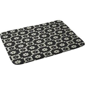 Society6 Bath Mat – Bathroom Decor by Megan Galante – Non-Slip Memory Foam Bathroom Rugs, Soft Microfiber, Machine Washable, 21″ x 34″, Arancia(Checkered Daisy Black Ink)
