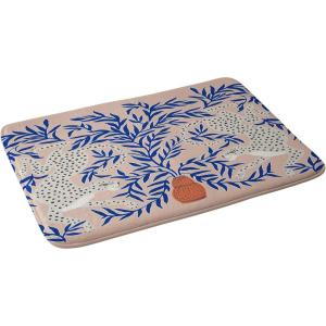 Society6 Bath Mat – Bathroom Decor by Megan Galante – Non-Slip Memory Foam Bathroom Rugs, Soft Microfiber, Machine Washable, 21″ x 34″, Arancia(Leopard Vase)