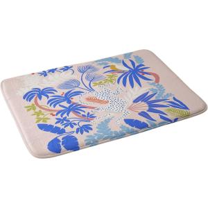 Society6 Bath Mat – Bathroom Decor by Megan Galante – Non-Slip Memory Foam Bathroom Rugs, Soft Microfiber, Machine Washable, 21″ x 34″, Arancia(Rainforest Leopard)