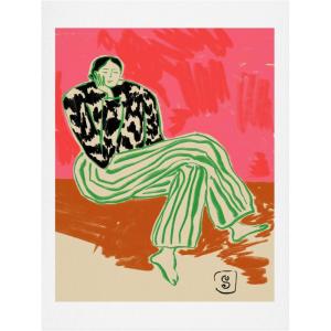 Society6 Calm Woman Portrait Art Print – Wall Decor by Sandra Poliakov – Custom Trimmed Modern Wall Art Prints for Framing, 11” x 14”(Calm Woman)