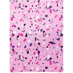 Society6 Emanuela Carratoni Boho Chevron Poster, 18×24(Pink Terrazzo Style)