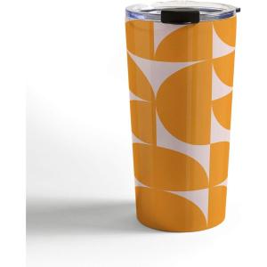 Society6 June Journal Abstract Organic Stripes Travel Mug, 20oz, Abstract Organic Stripes(Mid Century Mod Geometrics)