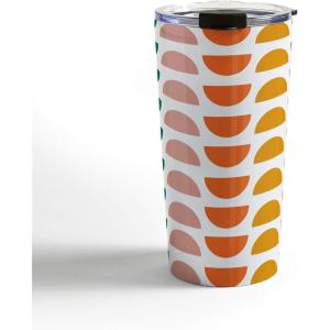 Society6 June Journal Abstract Organic Stripes Travel Mug, 20oz, Abstract Organic Stripes(Retro Geometrics)