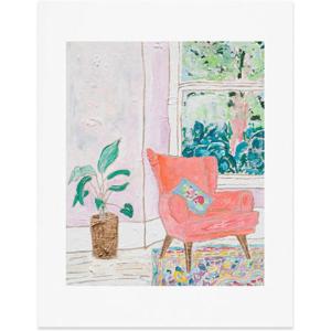 Society6 Nautical Striped Vase of Flowers Art Print – Wall Decor by Lara Lee Meintjes – Custom Trimmed Modern Wall Art Prints for Framing, 18” x 24”(A Room with a View)