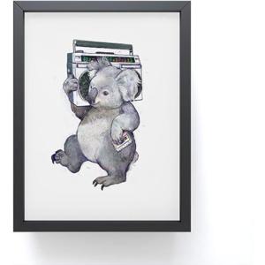 Society6 Octopus Rainbow Framed Mini Art Print – Wall Decor by Laura Graves – Framed, Small – Scale Work of Art with Gallery – Quality Ink, 3” x 4”, Light Maple Frame(Koala)