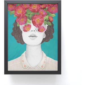 Society6 Octopus Rainbow Framed Mini Art Print – Wall Decor by Laura Graves – Framed, Small – Scale Work of Art with Gallery – Quality Ink, 3” x 4”, Light Maple Frame(The Optimist Rose Tinted Glass)