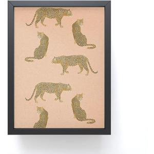 Society6 Octopus Rainbow Framed Mini Art Print – Wall Decor by Laura Graves – Framed, Small – Scale Work of Art with Gallery – Quality Ink, 3” x 4”, Light Maple Frame(Sunset Leopards)