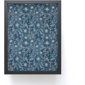 Society6 Octopus Rainbow Framed Mini Art Print – Wall Decor by Laura Graves – Framed, Small – Scale Work of Art with Gallery – Quality Ink, 3” x 4”, Light Maple Frame(Indigo Bloom Repeat Pattern)