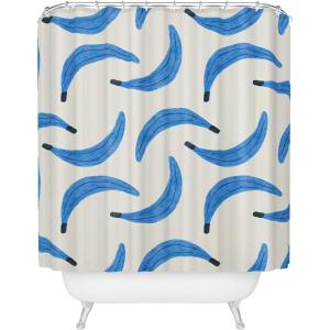 Society6 Shower Curtain – Bathroom Decor by Alisa Galitsyna – Extra Long Fabric Shower Curtains for Bathroom, 71″ x 74″, One Hundred Leaved Plant 9(Blue Bananas)
