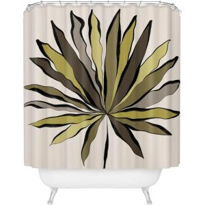 Society6 Shower Curtain – Bathroom Decor by Alisa Galitsyna – Extra Long Fabric Shower Curtains for Bathroom, 71″ x 74″, One Hundred Leaved Plant 9(Fan Palm Leaf)