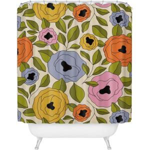 Society6 Shower Curtain – Bathroom Decor by Alisa Galitsyna – Extra Long Fabric Shower Curtains for Bathroom, 71″ x 74″, One Hundred Leaved Plant 9(Summer Garden 15)