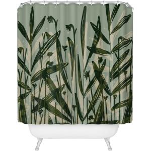 Society6 Shower Curtain – Bathroom Decor by Alisa Galitsyna – Extra Long Fabric Shower Curtains for Bathroom, 71″ x 74″, One Hundred Leaved Plant 9(Summer Grass)
