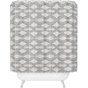 Society6 Shower Curtain – Bathroom Decor by Alison Janssen – Extra Long Fabric Shower Curtains for Bathroom, 72″ x 69″, Flower Stand – Blue(Boho Diamond)